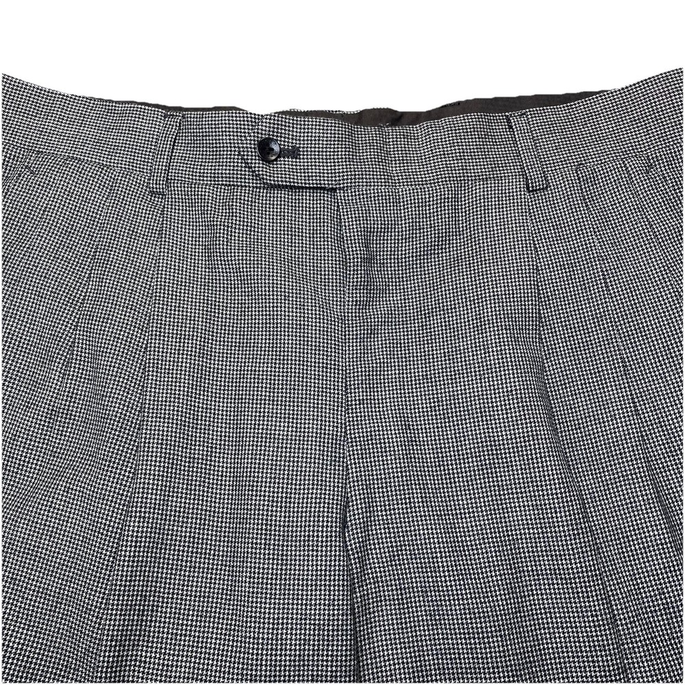 Oxxford Clothes Oxxfordsport (38x30 Cuffed) Triple Pleated Micro Houndstooth